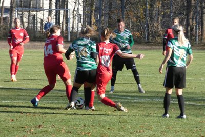Das Spiel der Zwickauerinnen (rote Trikots) gegen Thum-Herold war sehr umkämpft.