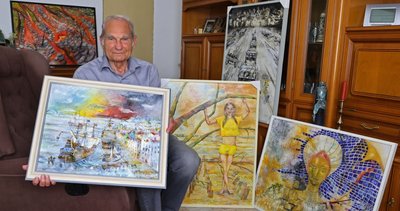 Der "Feuerstrom" (hinten links) und die Strukturen" (rechts) hat Wilfrid von Collani in den Vorjahren bei den "Offenen Monaten" gezeigt.