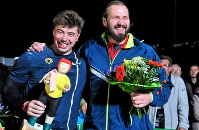 David Storl und Tomasz Majewski verstehen sich außerhalb des Rings sehr gut. Der Chemnitzer landete gestern beim Istaf in Berlin mit 21,41 Metern einen weiteren Sieg, der Pole belegte mit 20.64 m den fünften Rang. 