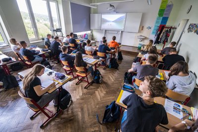 Englisch-Unterricht in der zehnten Klasse an der Oberschule Westerzgebirge in Bad Schlema.