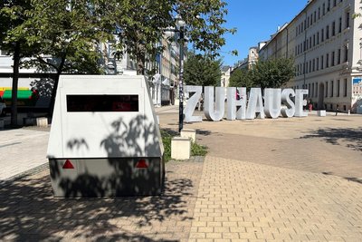 Bis zum 1. Oktober stand der Blitzeranhänger auf dem Brühl.