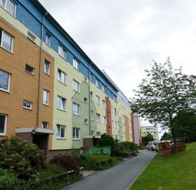 In diesem Wohnblock am Straubeweg, genauer gesagt im Erdgeschoss, entstehen die barrierefreien Mini-Wohnungen. 