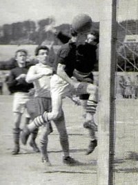 Ein Bild vom Kreispokalfinale 1960, als Zöblitz 5:1 gegen Seiffen gewann.
