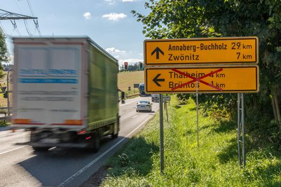 Der Abzweig nach Brünlos war für mehrere Tage gesperrt.