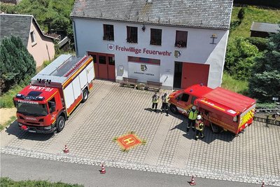 Bei einer Ausbildungsübung entstand dieses Foto, welches mit der Drohne aufgenommen wurde.