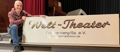Matthias Hanitzsch vom Kinoverein IG Welt-Theater freut sich auf die Preisverleihung des Sächsischen Schülerfilmfestivals in Frankenberg. 