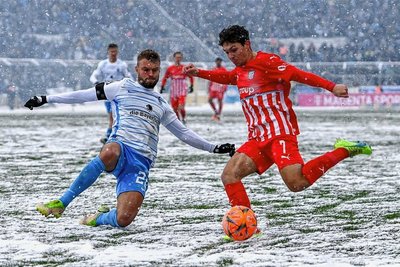 Yannic Voigt (rechts), hier in Aktion gegen TSV 1860 München. 