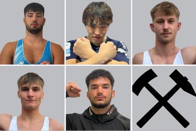 Neuzugänge beim FCE Aue: Milán Gellen, Ryoya Yamashita, Marco Stoll, Mark Wagner und Witas Behrendt (von oben links nach unten rechts).