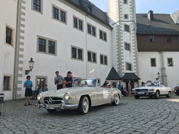 Wertung auf dem Hof von Schloss Wildeck in Zschopau.