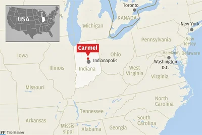 Carmel liegt nördlich von Indianapolis.