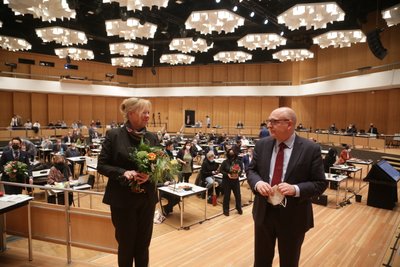 Dagmar Ruscheinsky mit dem OB Sven Schulze