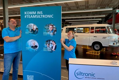 Die Firma Siltronic aus Freiberg ist mit vor Ort und stellt berufliche Perspektiven vor.