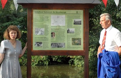 Informationstafel der Schlossinsel Rodewisch
