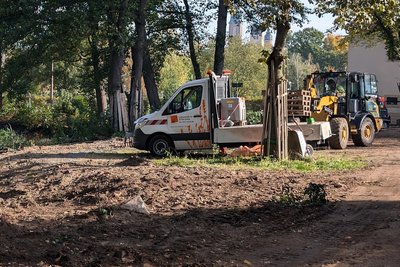 Die Bauarbeiten am Rondell im Tierpark Freiberg haben begonnen.