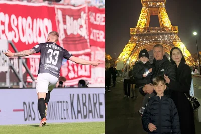 Marc-Philipp Zimmermann als Torjäger und mit der Familie am Eiffelturm.