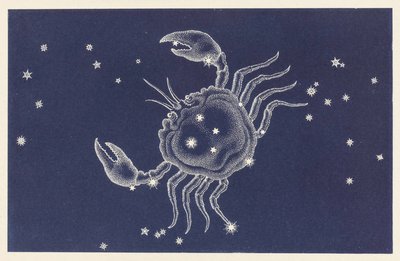 Alte Illustration der Krebs-Sternkonstellation.