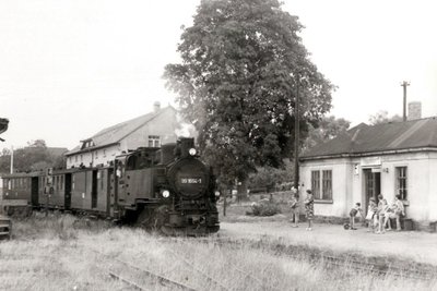 Eine alte Archivaufnahme vom Bahnhof Naundorf.
