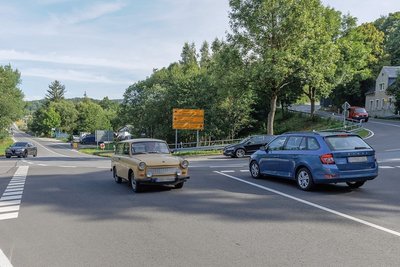 Die viel befahrene Zschopautalkreuzung: Wird sie perspektivisch von einer Riesenbrücke abgelöst? 