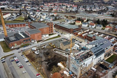 So sieht die Alte Baumwolle in Flöha von oben aus.