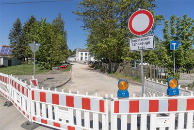Die Dorfstädter Straße in Falkenstein wird auf einem Abschnitt instandgesetzt.