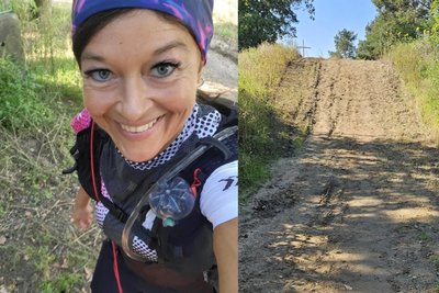 Ultrawanderin Christin Ziehr aus Plauen ist beim Mad Chicken Run 2025 in Hänchen in der Spitzengruppe mitgelaufen. Herausfordernd waren vor allem die vielen Hügel.