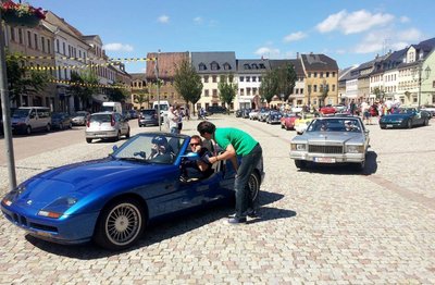 Automobile der European Auto Classic Leipzig auf dem Rochlitzer Marktplatz