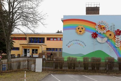 Die Kita "Regenbogen" an der Ringstraße in Meerane bekommt einen Ersatzanbau. 