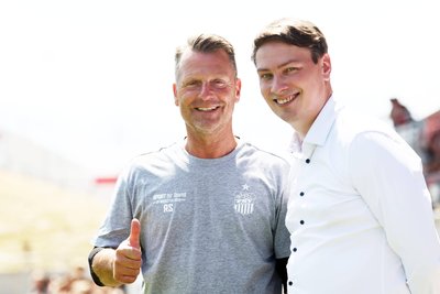FSV-Trainer Rico Schmitt (links) hat die Vision Aufstieg, Vorstand André Beuchold muss federführend die wirtschaftlichen Voraussetzungen dafür schaffen.