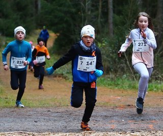 Für alle Altersklassen gab es in Geyer beim 10. Offenen Vereinslauf derWSG Schwarzenberg-Wildenau unterschiedlich lange Strecken zu absolvieren. So auch in der AK 7, in der Arne Klaus (M.) vom SSV Geyer die 800 Meter gewann. 