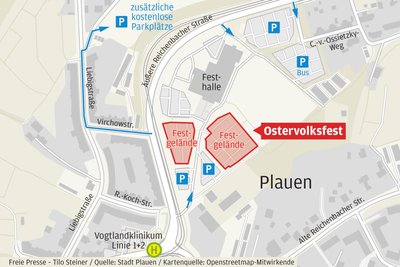 Zahlreiche kostenlose Parkmöglichkeiten existieren zum Osterrummel.