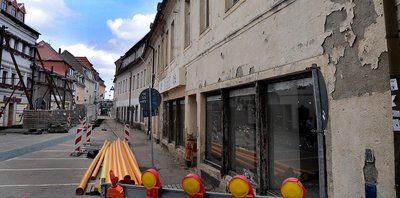 Die Zukunft des Kaufhauses am Baderberg in Frankenberg war lange umstritten. Jetzt soll es abgerissen werden.