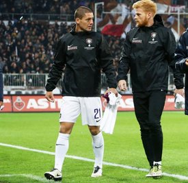Adam Susac (links), hier mit Fabian Kalig, zog sich in dieser Saison nur für sechs Minuten das Trikot über.