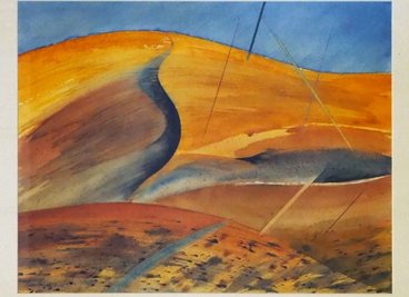 "Dünen Libyen" heißt das Aquarell von Kuno Stöckli. Es entstand 2006 und gehört zu den Kunstwerken der Stiftung. 