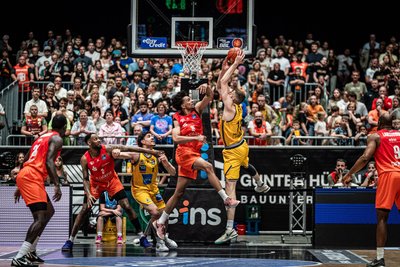Roman Bedime im Spiel der Niners Chemnitz gegen Ludwigsburg.