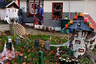 Das Halloween-Haus von  Familie Horn in Hainichen.