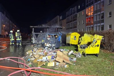 Zum Jahreswechsel brannten im Erzgebirgskreis mehrere Container – so auch in Marienberg.