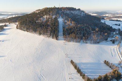 Der Skihang in Bärenstein.