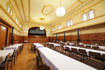 Der große Saal im „Grünen Baum“ bleibt vom Umbau zum „Chi House“ unberührt. Er steht unter Denkmalschutz.