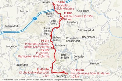Pilgerwanderungen am Pfingstmontag führen nach Großschirma.