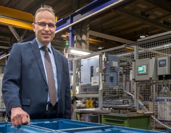 Geschäftsführer Karsten Barth im Marienberger Werk. 