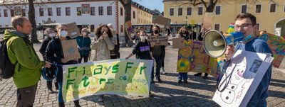 Fridays for Future-Demo auf dem Marienberger Markt.