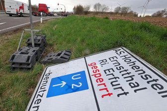 A 4-Baustelle bei Hohenstein-Ernstthal: Sperrung der Auf- und Abfahrt verschiebt sich - Die Schilder werden erst nach Ostern aufgestellt.