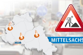 Achtung Baustelle: Hier stehen Autofahrer in Mittelsachsen vor einer Sperrscheibe - Straßenbauer Grafik: Tilo Steiner