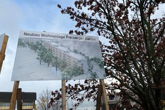 Ärger um Baulärm am Feiertag in Freiberg - Das Quartier "Freiberger Garten" - hier ein Bild vom Donnerstag - entsteht zwischen Lessing- und Friedeburger Straße in Freiberg.
