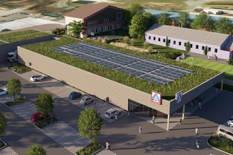 AfD lehnt neuen Aldi-Markt im Erzgebirge ab - So könnte der neue Aldi-Markt an der B 95 in Annaberg aussehen.