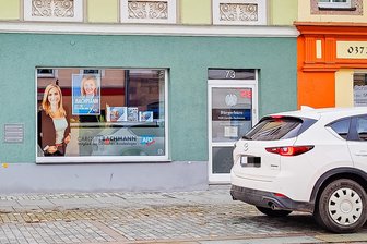 AfD-Parteibüro in Mittweida erneut Ziel von Farbattacke - Am Montag waren die Schmierereien am Bürgerbüro der AfD bereits wieder entfernt.