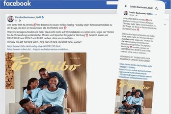 AfD-Politikerin Bachmann provoziert im Netz mit Aussagen über Schwarze - Auf ihrer Facebook-Seite kritisierte die Bundestagsabgeordnete Carolin Bachmann (AfD) die Modelwahl in einem Katalog.