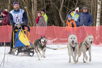 Alaska-Feeling bei Schlittenhunde-Rennen in Bad Einsiedel - Musher Raimund Kupka trat am Samstag mit seinen Huskys auf dem Bad Einsiedler Trail an.