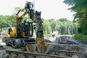 Alte Gleise werden in Dittersdorf entfernt - 