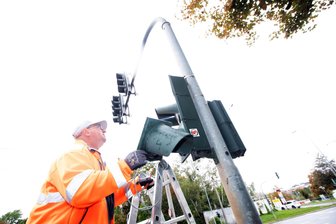 Ampelausfall an Südinsel in Plauen - Die alten Ampeln an der Südinsel müssen häufig gewartet werden.
